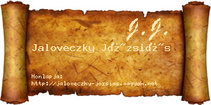 Jaloveczky Józsiás névjegykártya