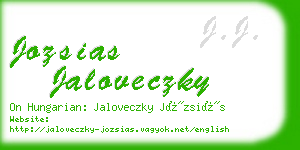 jozsias jaloveczky business card